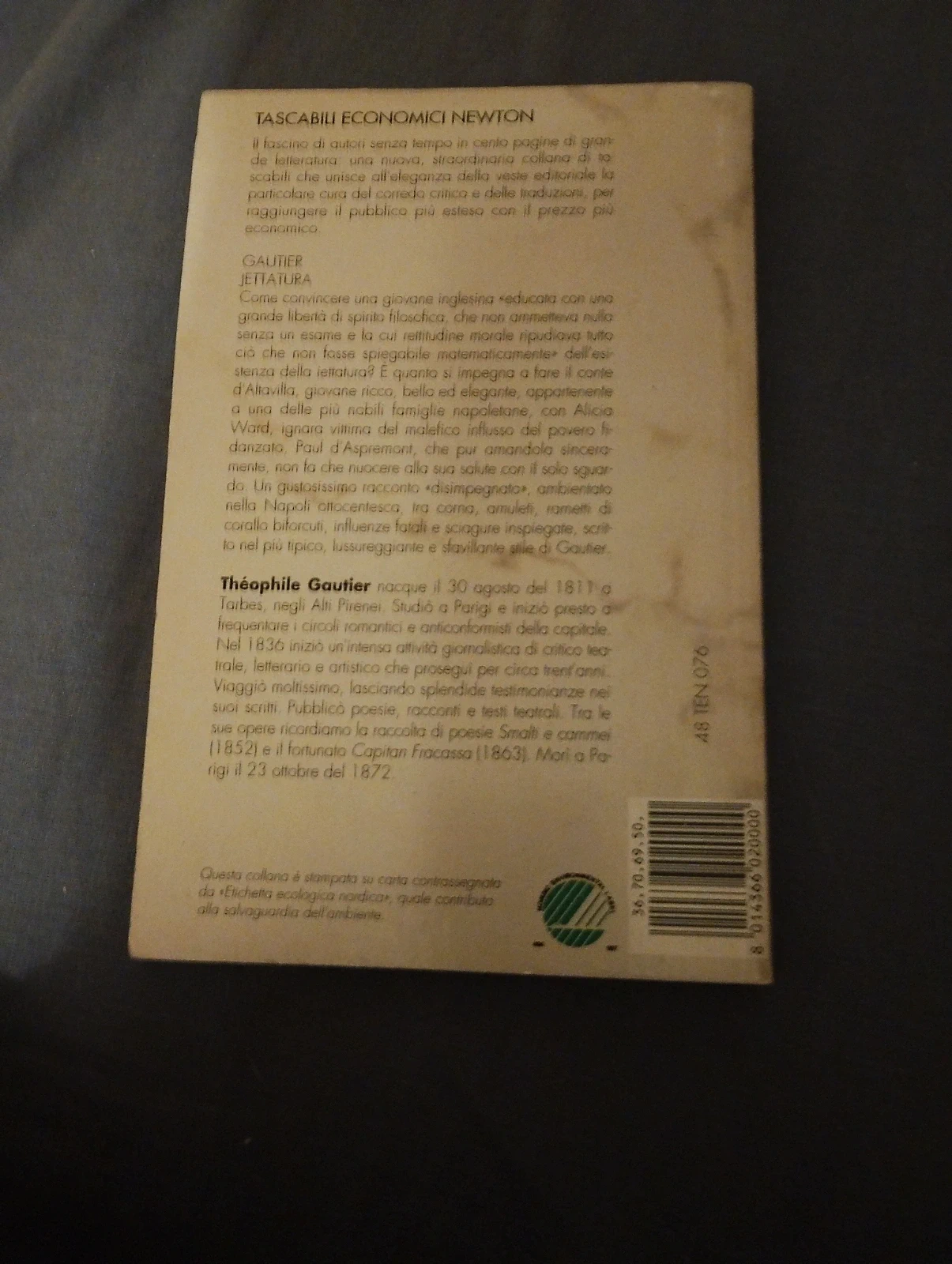 Libro "Jettatura" - Théophile Gautier (100 pagine 1000 lire)