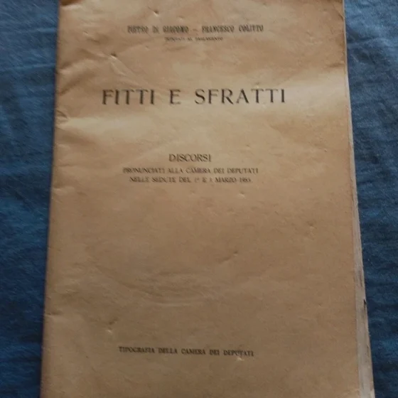 Fitti e Sfratti - Discorsi di Pietro Di Giacomo e Francesco Colitto (Camera dei Deputati, 1955)