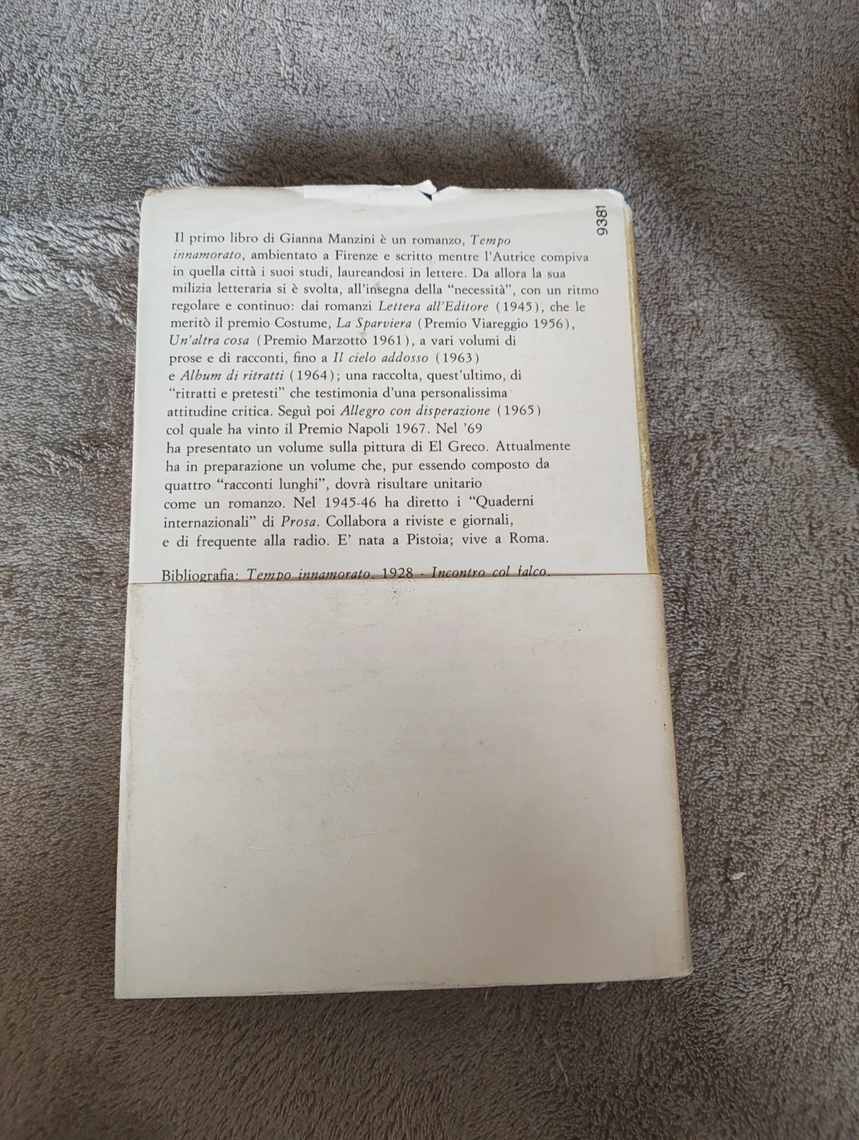 Ritratto in piedi Gianna Manzini Mondadori 1971 Premio Campiello