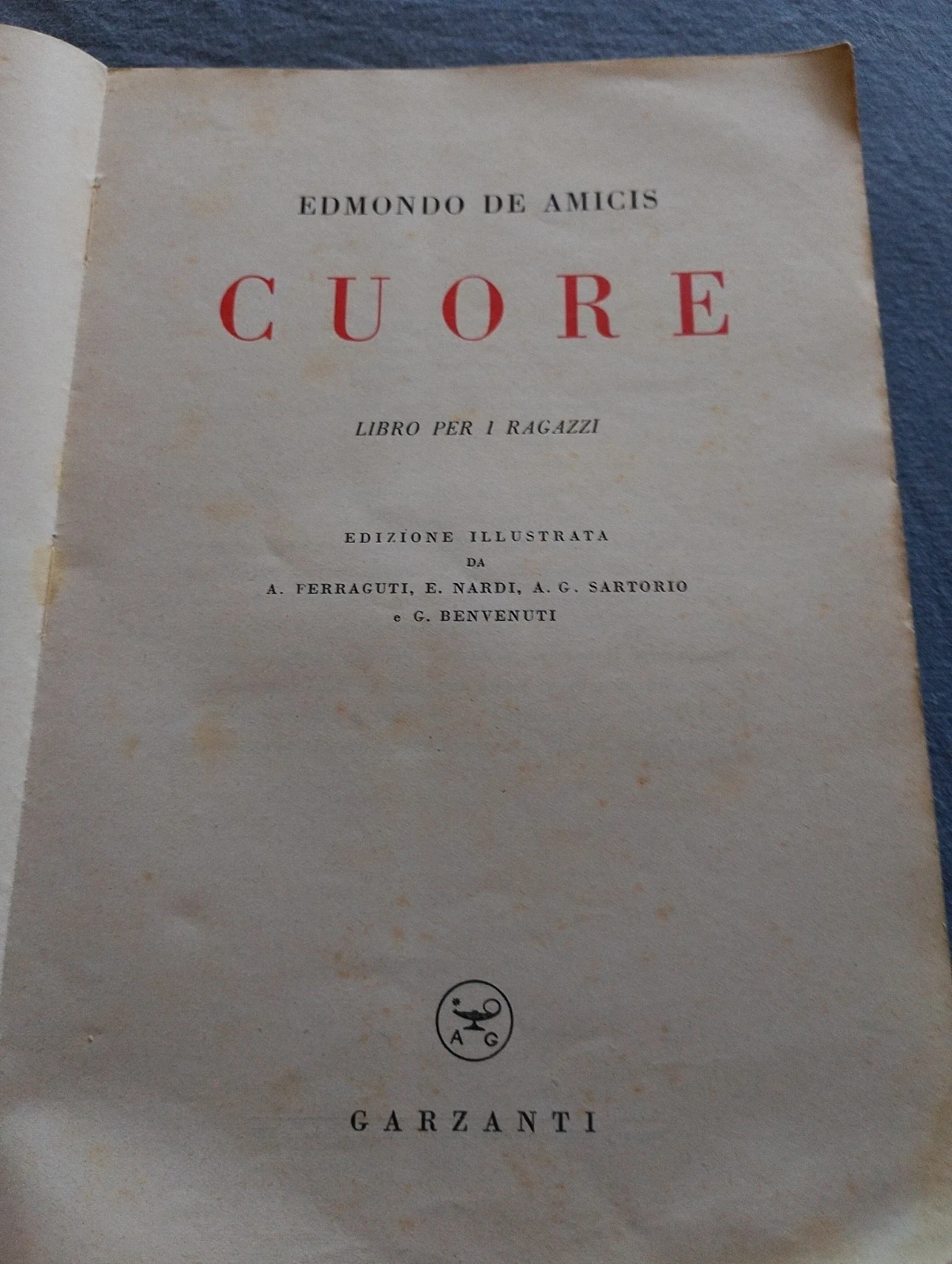 libro cuore edmondo de amicis 1953 garzanti raro vintage collezionismo