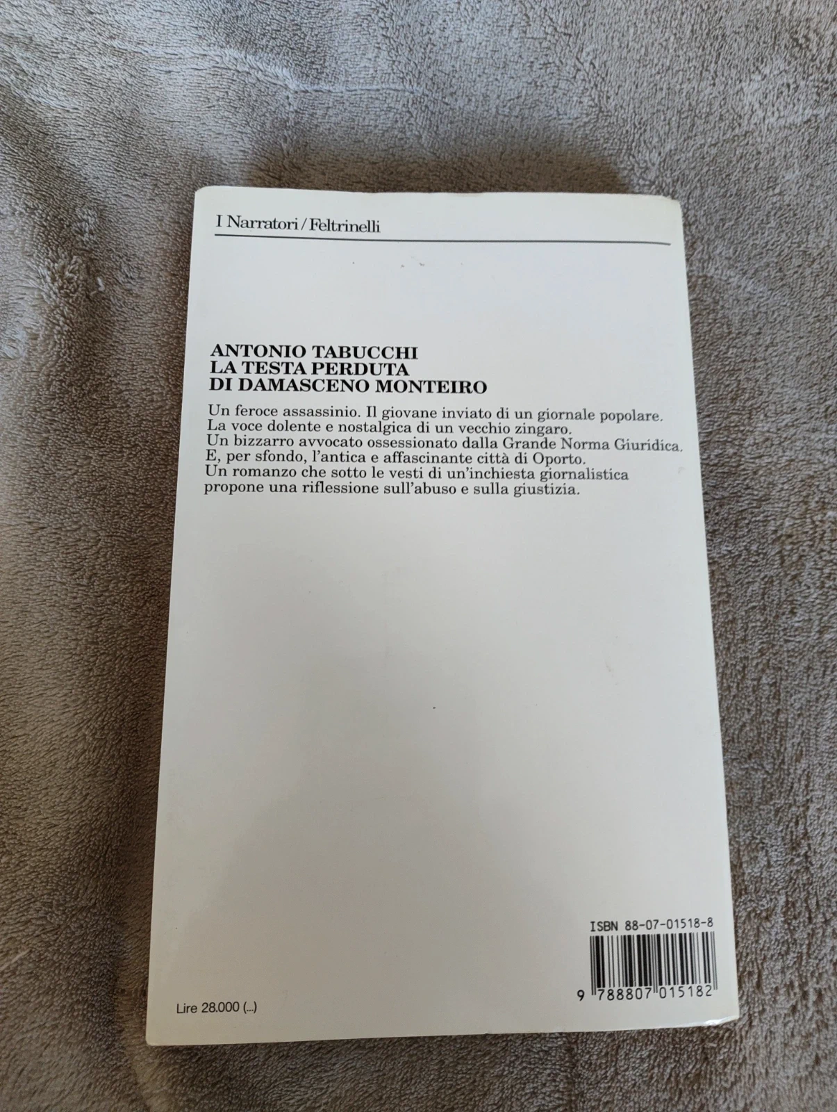La testa perduta di Damasceno Monteiro Antonio Tabucchi Feltrinelli 1997